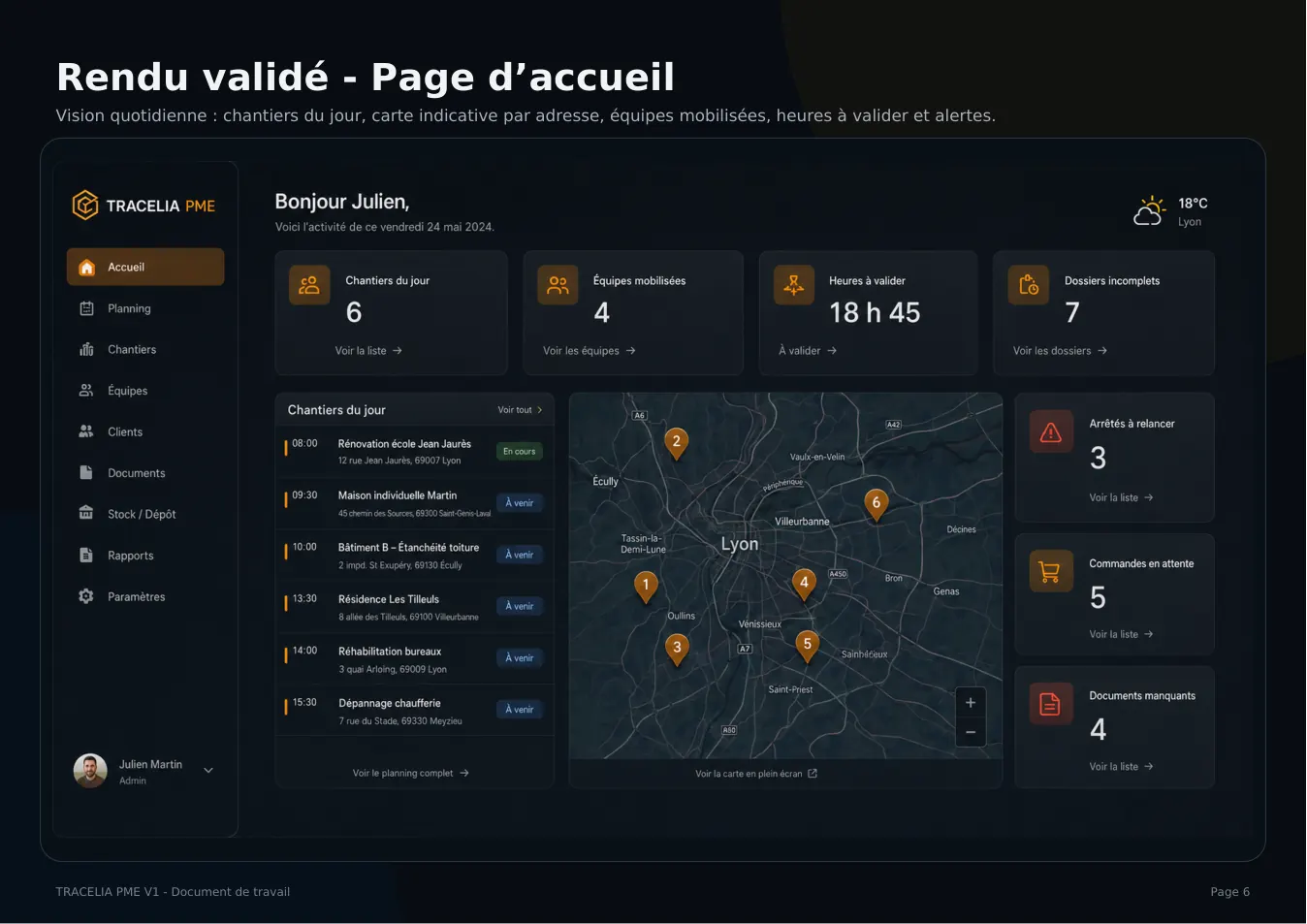 Gestion matériel chantier PME TRACELIA